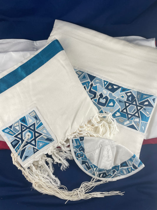 Geometrical Magen David Israeli Tallit Set