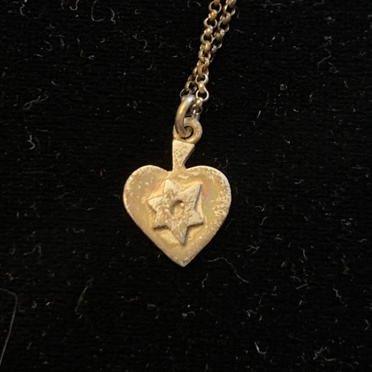 Sterling Silver Heart with Star of David