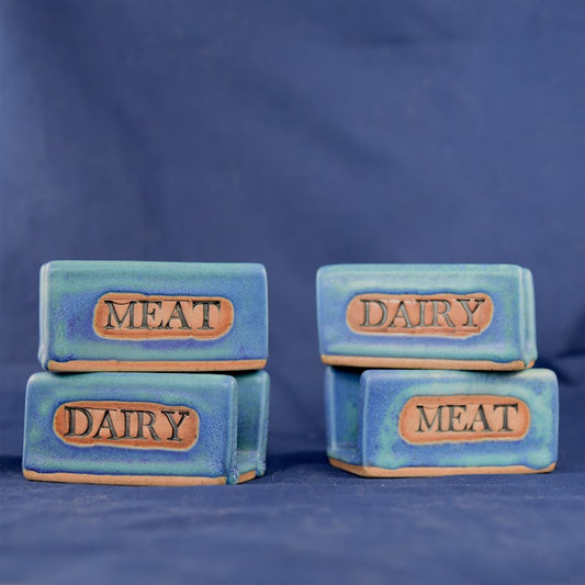 Dairy and Meat Ceramic Sponge Holders by Josh Cohen